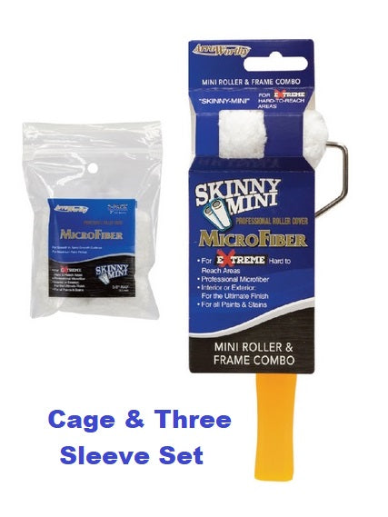 Arroworthy Skinny Mini 2" Inch Paint Roller Sleeve Frame Combo