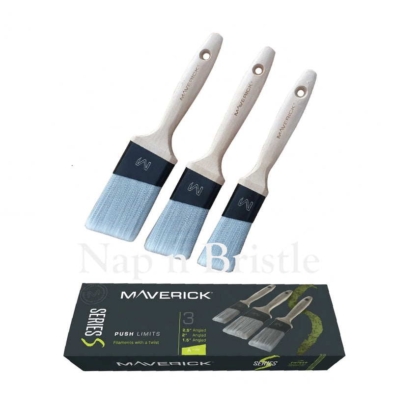 Maverick Paint Brush Set Series S Angled Long Handle Set