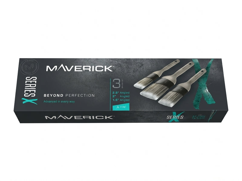 Maverick Paint Brush Oval Angled Long Handle Series X Set