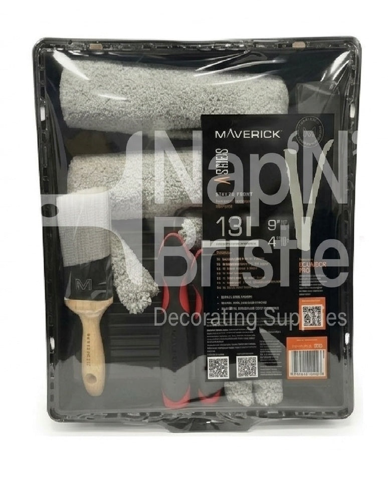 Maverick Paint Roller Brush Set Microfibre Cage Series V 13 Piece