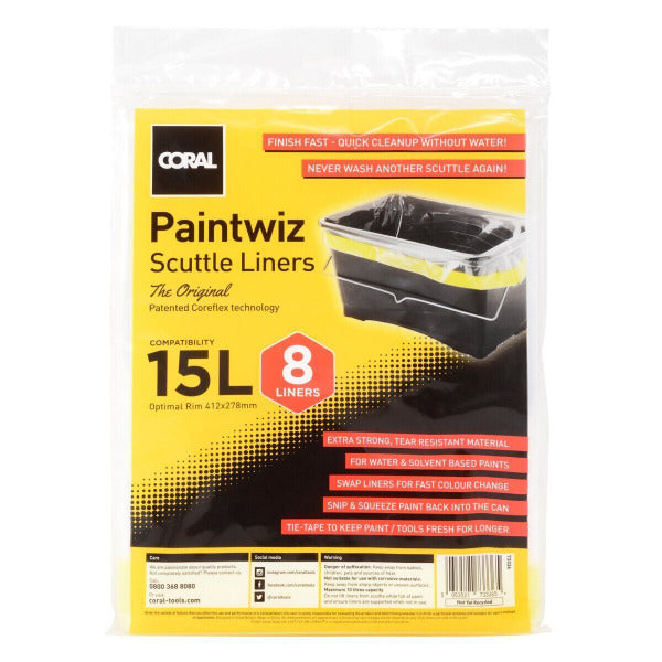 24x 15 Litre Paint Scuttle Liners Coral Coreflex Decorators
