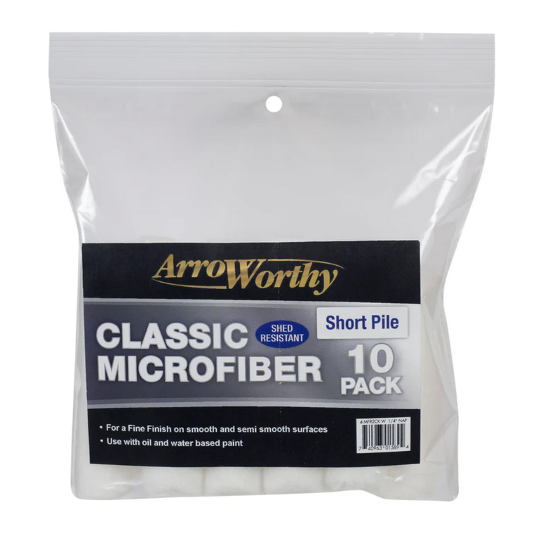 Arroworthy Paint Rollers 4" Inch Classic Microfibre Refill Sleeves 10 Pack