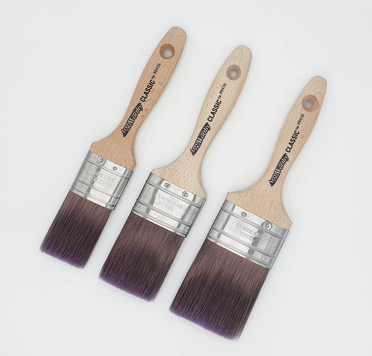 Arroworthy Classic Semi-Oval Straight Cut Beavertail Paint Brush Set