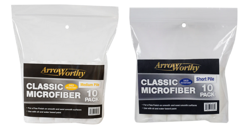 Arroworthy Paint Rollers 4" Inch Classic Microfibre Refill Sleeves 10 Pack