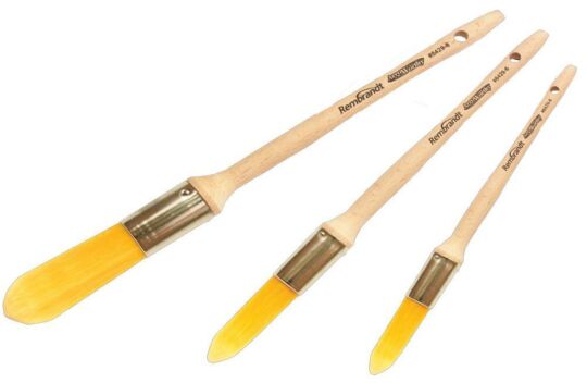 Arroworthy Paint Brush 3pc Round Chisel Rembrandt Oval Sash Set