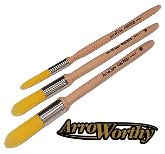 Arroworthy Paint Brush 3pc Round Chisel Rembrandt Oval Sash Set